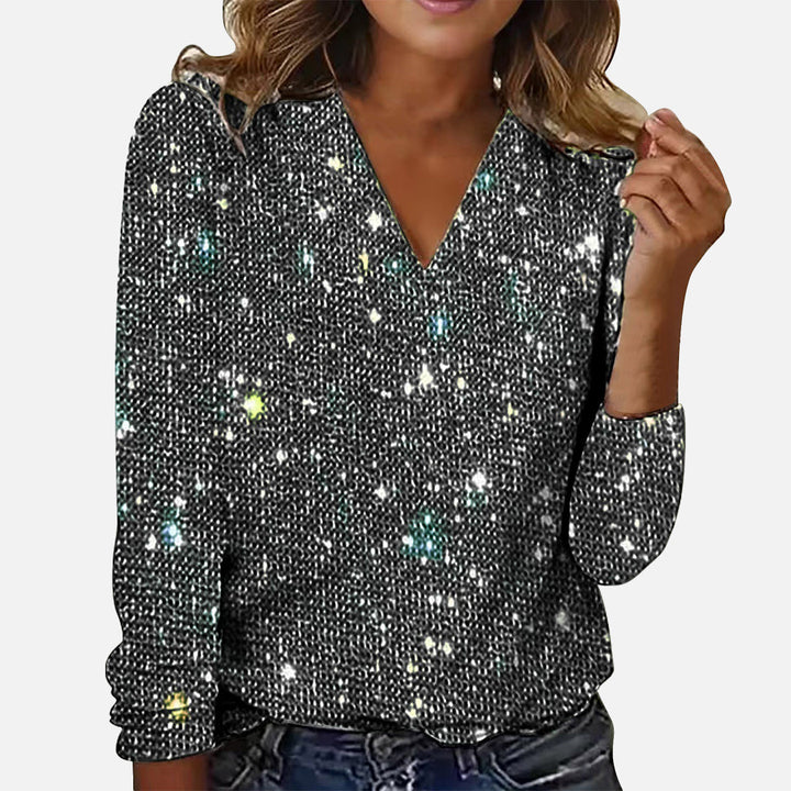 Danielle™ | Sparkling V-Neck Blouse