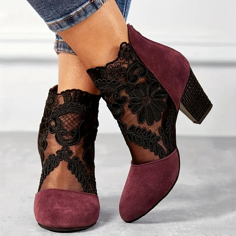 Sharon™ | Stylish Flower Lace Heels