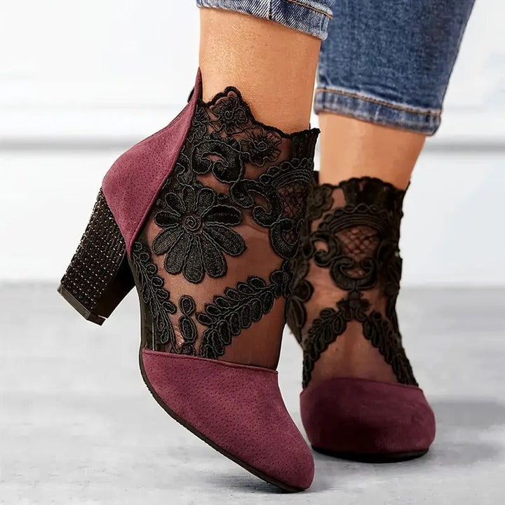 Sharon™ | Stylish Flower Lace Heels