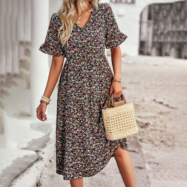 Alina™ | Elegant Floral Midi Dress