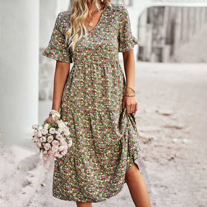 Alina™ | Elegant Floral Midi Dress