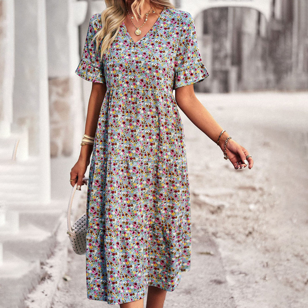 Alina™ | Elegant Floral Midi Dress