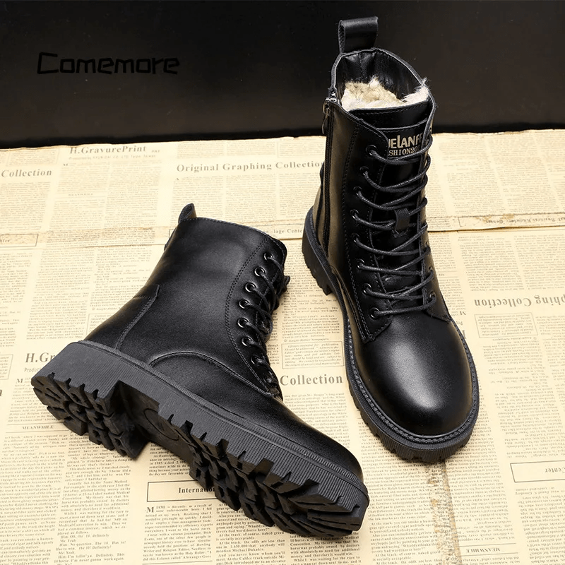 Irma™ | Black Leather Winter Boots