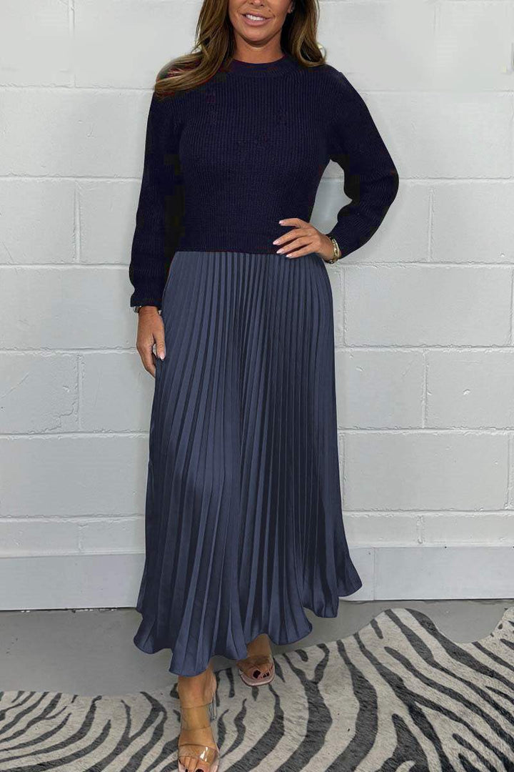 Erica™ | Long Sweater with Pleated Skirt